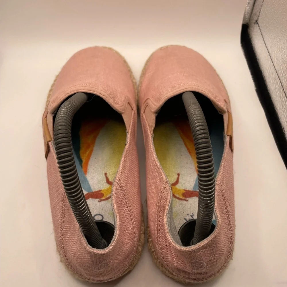 Olukai Kaula Pa’a Kapa Pink Espadrille Slip-On Shoes size 7